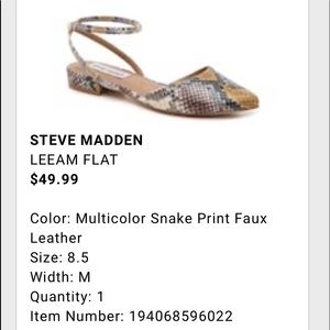 Steve Madden snakeskin print flats